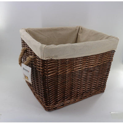 Sirocco - Rectangular Willow Basket with Canvas Liner