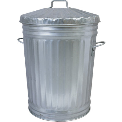 Galvanised Dustbin with Galvanised Lid - 85ltr