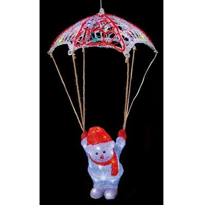 Premier - LED Acrylic Parachute Snowman - 70cm - Red and White