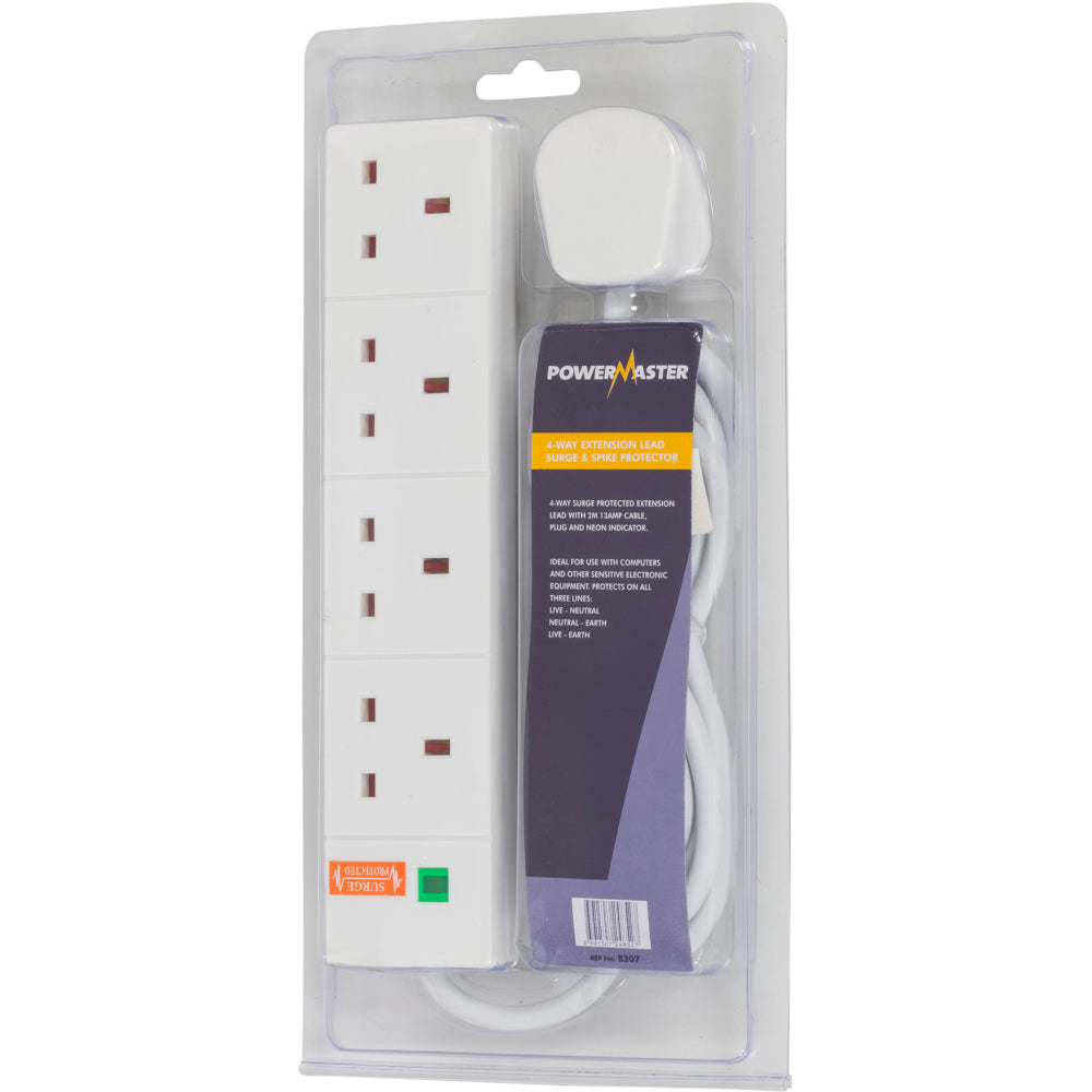 4 Gang Surge Protected Extension Lead - 2m